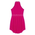 thumbnail image 6 of Lejafay Kids Girls Sleeveless Mock Neck Ice Skating Ballet Latin Dress Shiny Sequins Rhinestones Hot Pink 10, 6 of 7