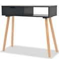 thumbnail image 1 of Charmma Console Table Solid Pinewood 31.5"x11.8"x28.3" Black, 1 of 6