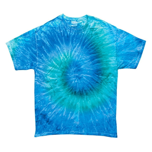 Tie-Dyes Mens Reactive-Dyed Flat Collar T-Shirt, Blue Jerry, 5XL, Style, CD100