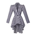 thumbnail image 6 of FASHOFT Vintage Steampunk Halloween For Women Striped Long Dress Retro Cosplay Outfit For Masquerade Dress Up Party Gothic Stage Attire Vintage Halloween L, 6 of 8