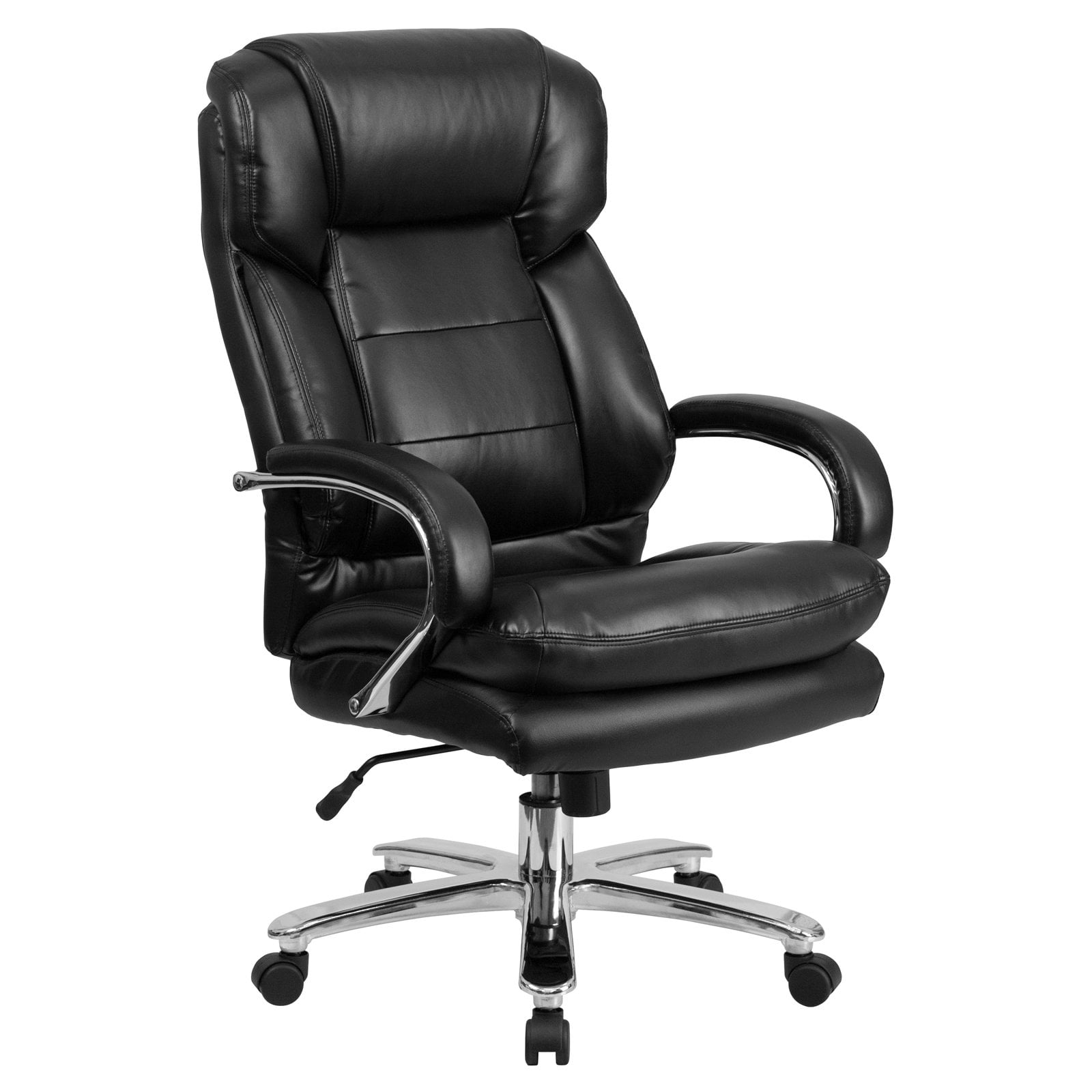 Black LeatherSoft Swivel Executive Desk Chair with Wheels - Walmart.com