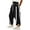 Black, variant on PUWEI Women's Casual Wide Leg Pants Baggy Drawstring Elastic Waist Contrast Color Strip Sweatpants