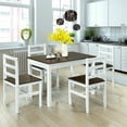 thumbnail image 2 of GVN 5 Pieces Solid Wood Compact Kitchen Dining Set-Walnut, 2 of 13