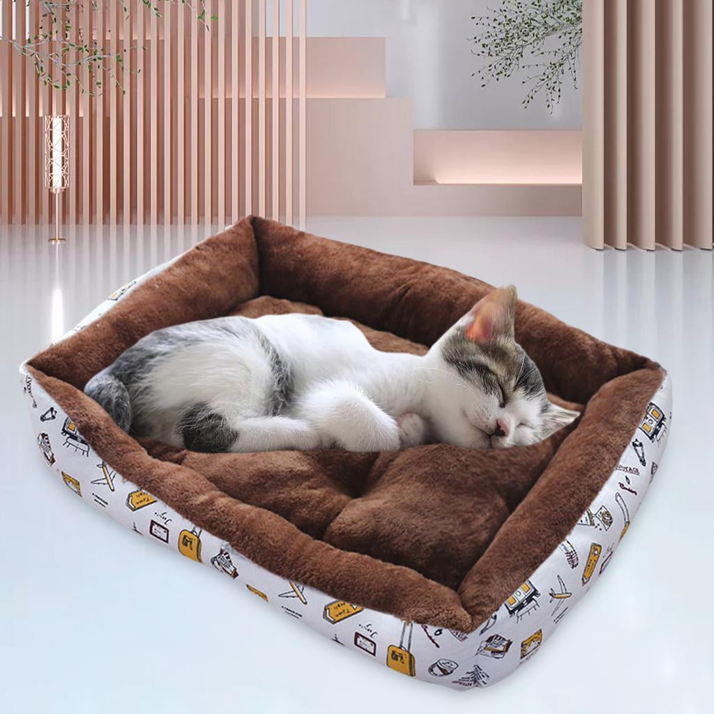 Cat Beds for Indoor Outdoor Small Dog Bed Self Warming Cat Beds Mat Warm Pet Pad Portable Cat Dog Mattress for Medium Small Pets Coffee L