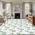 thumbnail image 2 of Green Hummingbird Large Area Rugs 6x9 ft Watercolor Summer Animal Garden Flower Leaf Washable Rug Non Slip Indoor Carpet Absorbent Floor Mat for Living Room Bedroom Dining Room, 2 of 9