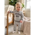 thumbnail image 6 of Loicainy Baby Toddler Boy Fall Clothes Set 6 12 18 24 Month 2T 3T Long Sleeve O Neck Letter Embroidery Striped Sweatshirt Jogger Pants Outfits, 6 of 8