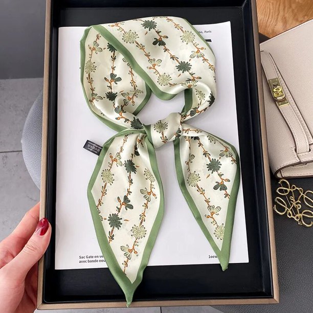 Luxury Long Silk Scarves 9.5x100cm Thin Narrow Hair/Bag Scarf Band Ribbon Women Neckerchief Headscarves Ladies Foulard Hairbands