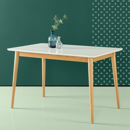 White Finish Wood Dining Table - Zinus Mid-century Wood Dining Table, White