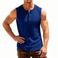 thumbnail image 6 of Busydd Tank Tops Men Fashion Ribbed Solid Color Tank Tops Casual Comfortable Round Neck Button Men's Tank Tops M, 6 of 7