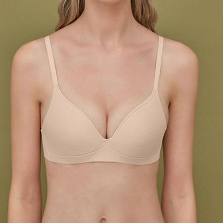 Blczomt Balconette Bras for Women Plus Size Clearance Seamless Push Up Comfortable Beige Bra