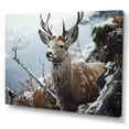 thumbnail image 2 of Designart "Monochrome Photography Winter Deer painting II" Animals Wall Art Living Room, 2 of 5