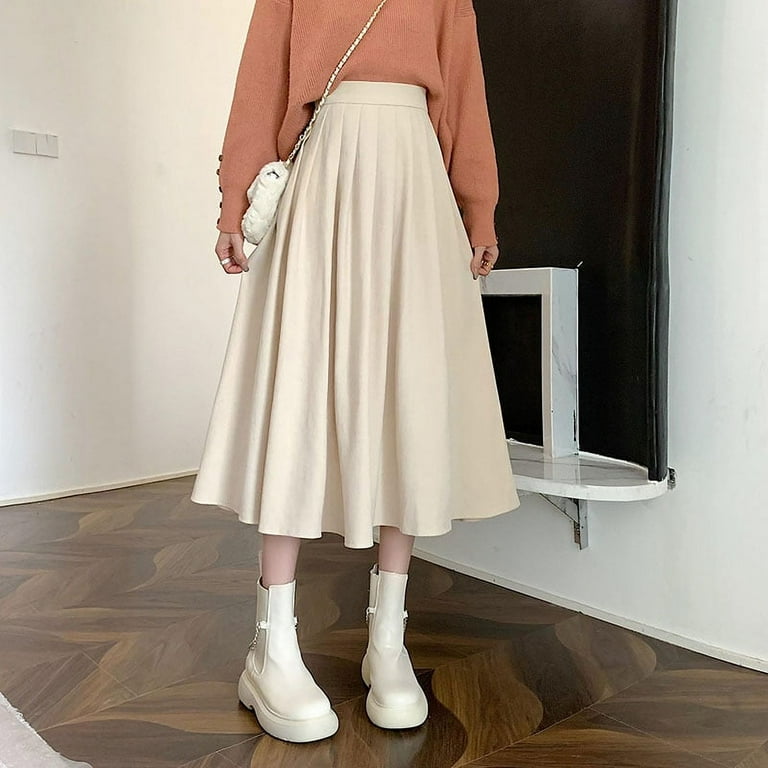 Ladies white top midi skirt