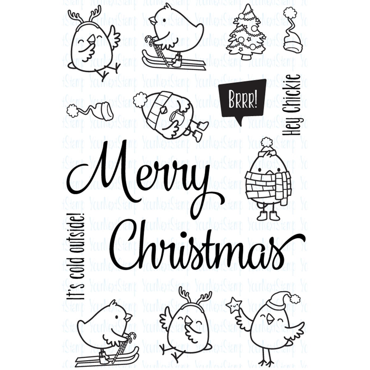 Your Next Stamp Clear Stamps 4"X6"Merry Christmas Chickie