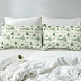 thumbnail image 4 of YST Christmas Village Sheet Set Twin Size, Xmas Green Beige Bed Sheets Set for Kids Teens, Christmas Tree Reindeer Rabbit Pattern Sheets, Winter Holiday Flat Fitted Sheet with 1 Pillowcase, 4 of 6
