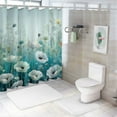 thumbnail image 7 of Orinice Ambesonne teal shower curtain, flowering poppy scene with ocean green tones, fabric bathroom décor set with hooks, mint green sea foam white 69x72, 7 of 7
