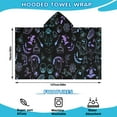 thumbnail image 2 of Black Halloween Ghost Spider Pattern Hooded Bath Towel，50"x30" for Ages 3 To 12 Kids, Quick Dry Lightweight Soft Microfiber Hood Beach Towel Cover Up for Kids, 2 of 7
