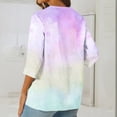 thumbnail image 4 of Jewelreauty Women Tunic Tops Casual Notch Neck Elbow Length Button T-Shirts Summer Trendy Tee, 4 of 6