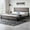 Grey, variant on M optimized Full/Queen/King Size Bed Frame with Headboard, Industrial Platform Bed Frame with Charge Station, No Box Spring Needed, Easy to Assemble, Wooden Mattress Foundation