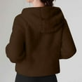 thumbnail image 6 of Half Zip Pullover Women Sherpa Fuzzy Fleece Hoodies with Pocket Zip Up Long Sleeve Sweater Fall Winter Warm Hooded Sweatshirts, 6 of 9