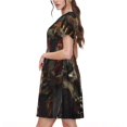 thumbnail image 2 of Honeii Cowboy Iguana Floral Shirt Print Women’s Short Sleeve Dress, Comfortable Casual Dress, Soft Polyester Spandex Blend, Stylish Everyday Wear for Summer, Perfect for Travel and Vacation, 2 of 6