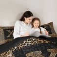 thumbnail image 5 of Catabedysis Cheetah Letter X 7pcs Queen Bedding,Mixed Leopard Print Bedding Comforter Set Queen,Black Reversible For Girls, 5 of 7