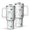 White-4, variant on Modern 40oz Tumbler– Stainless Steel Insulated Tumbler with Handle and Straw, Large Capacity Travel Cup for Hot & Cold Drinks