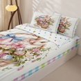 thumbnail image 3 of Homewish Kawaii Rabbit Bunny Zipper Twin Comforter Sets with Fitted Sheet and 2 Pillowcases,Cute Easter Eggs Kawaii Blossom Floral Zipper Bedding Set For Girls Kids,Reversible,4 Pieces, 3 of 7