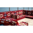 thumbnail image 3 of U Shaped Burgundy Arabic Sofa, Turkish Sofa with Floor Cushions, Diwan Sofa, Convertible Sofa Set, Diwan Sofa, Floor Cushions for Adults, 3 of 3