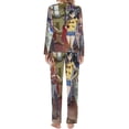 thumbnail image 2 of Gorillaz Womens Pajama Set Loungewear Cozy Soft House Wear Sets Long Sleeve Round Neck T Shirt Top Bottom Pants Sleepwear, 2 of 9