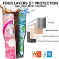 thumbnail image 4 of Stainless Steel Tumbler with Straw, 30oz Tumbler with Handle and Straw Lid, Leakproof Tumbler, Tumbler Lid Straw, Double Insulated Tumblers（Pink）, 4 of 5