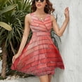 thumbnail image 3 of Red Brick Stone Wall Grass Women's Tank Dress V Neck Sleeveless Summer Sundress, 3 of 7