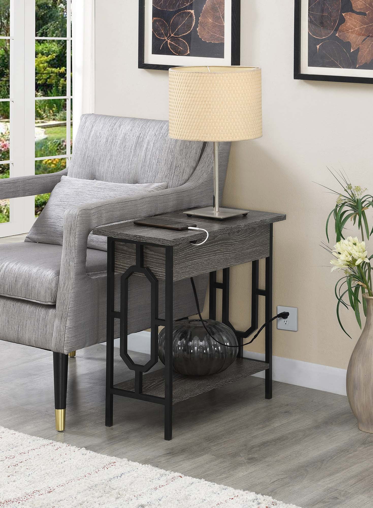 Side Table With Charger