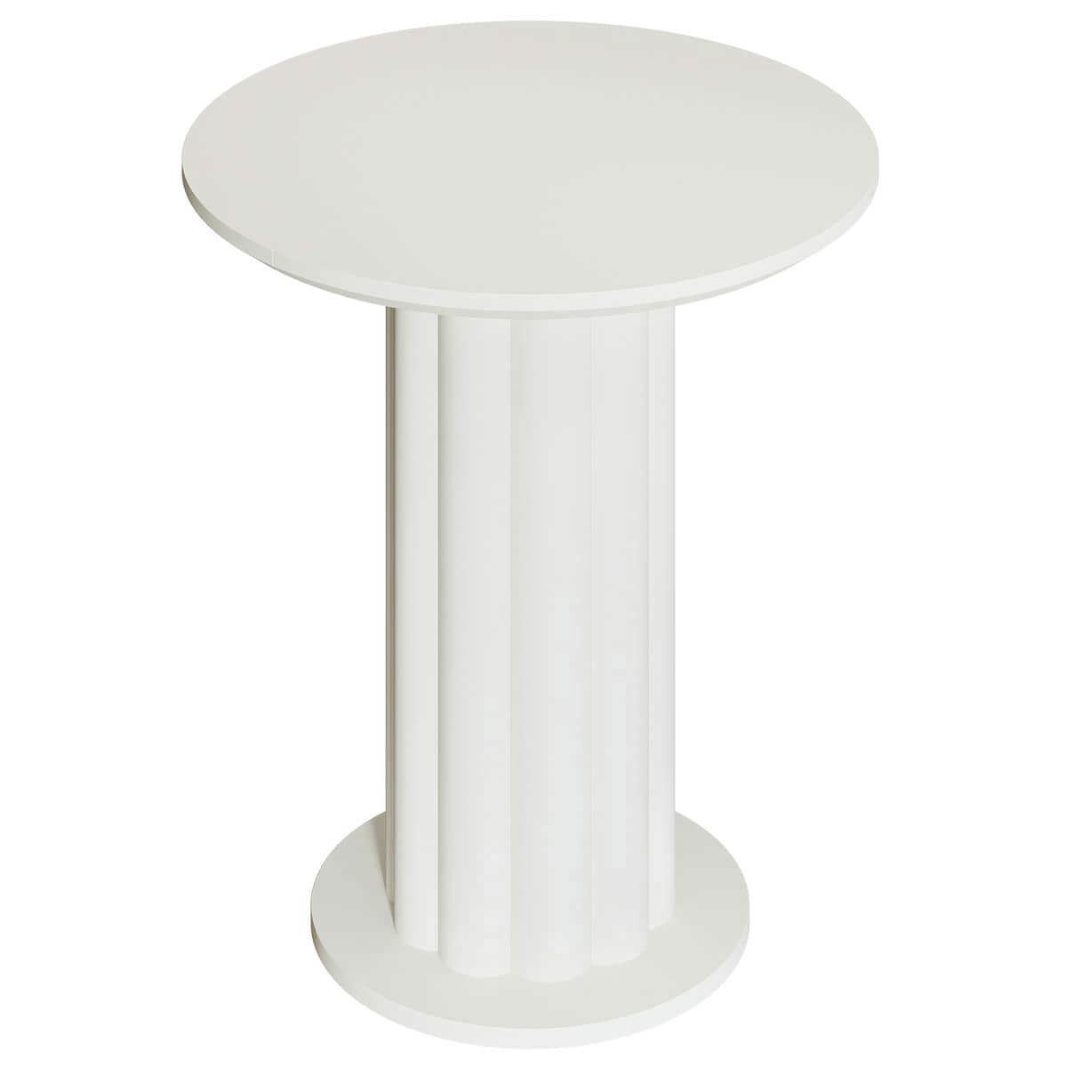 Kadyn Bar Table, Counter Pub Table, Round Bar Table, 30" Pub Table with Column Fluted Ribbed Leg Base
