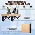 thumbnail image 3 of Folding Bracket, 2 Pieces Folding Shelf Support, Heavy Duty Wall-Mounted Folding Bracket, Metal Folding Console Support, Wall-Mounted Folding Brackets, 3 of 5