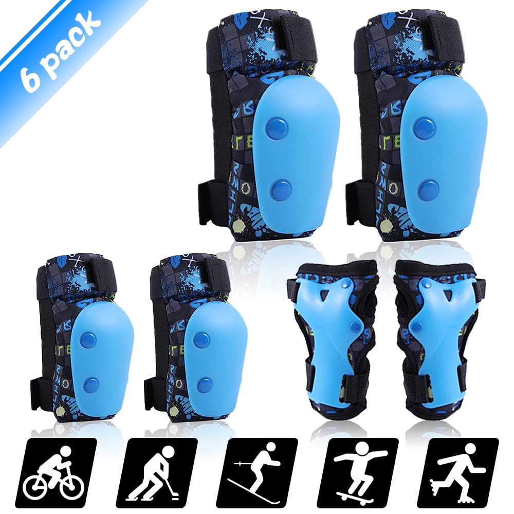 Anself 6 in 1 Kids Bike Pads Set Knee Pads Elbow Pads Wrist Guards