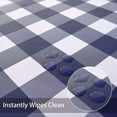 thumbnail image 3 of 100% Waterproof Vinyl Table Cloth, Oil-Proof Spill-Proof PVC Rectangle Tablecloth, Wipeable Plastic Table Cover for Outdoor, Picnic, Camping,Navy Blue,60 x 60 inch, 3 of 6