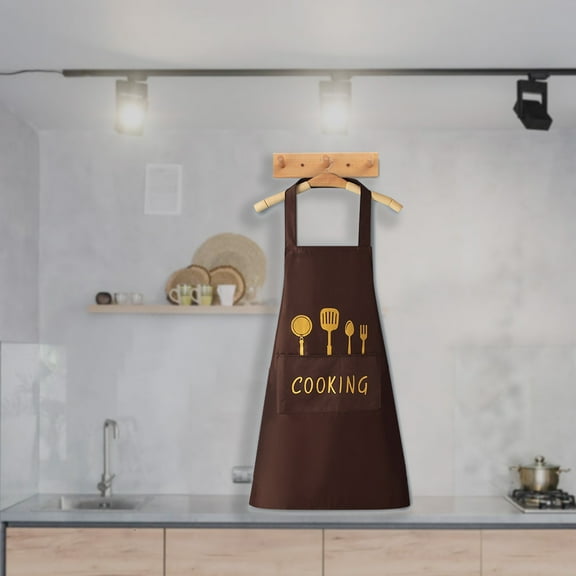 Apron under $5! Xqxayjr Wipeable Kitchen Apron for Women, PVC Waterproof Cooking Apron with Large Pocket, Cute Japanese Style Bib Apron for Home Baking