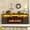 Rustic Brown, variant on Fireplace TV Stand for 80/85/90 Inch TV with 50" Electric Fireplace, 82.7" Farmhouse Entertainment Center with LED Lights, Tall Media Console with Barn Door for Living Room, Bedroom