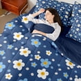 thumbnail image 4 of Homewish Kawaii Vintage Flowers 7-Piece Bedding Comforter Set For Boys Girls,Blue White Floral Blossoms King Bedding Sets,Spring Garden Ultra Soft Bed Sheets,Luxury Bedroom Decor,Reversible, 4 of 8