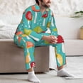 thumbnail image 7 of Salouo Mushrooms Print Button-Front Long Sleeve Pajama Set for Men, Soft 2Pjs Men's Long Sleeve Sleepwear-Large, 7 of 7