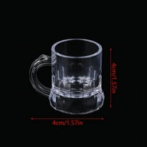 1PC 2oz Beer Cup Small Handle Plastic Whisky Mini For Party Mug Glass Barware (2pcs)