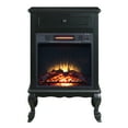 thumbnail image 2 of Royard Oaktree Electric Fireplace with Mantel & Storage Drawer, 1500W Freestanding Space Heater with Log Hearth, Wood Fireplace Cabinet for Entryway, Living Room, Black, 2 of 5