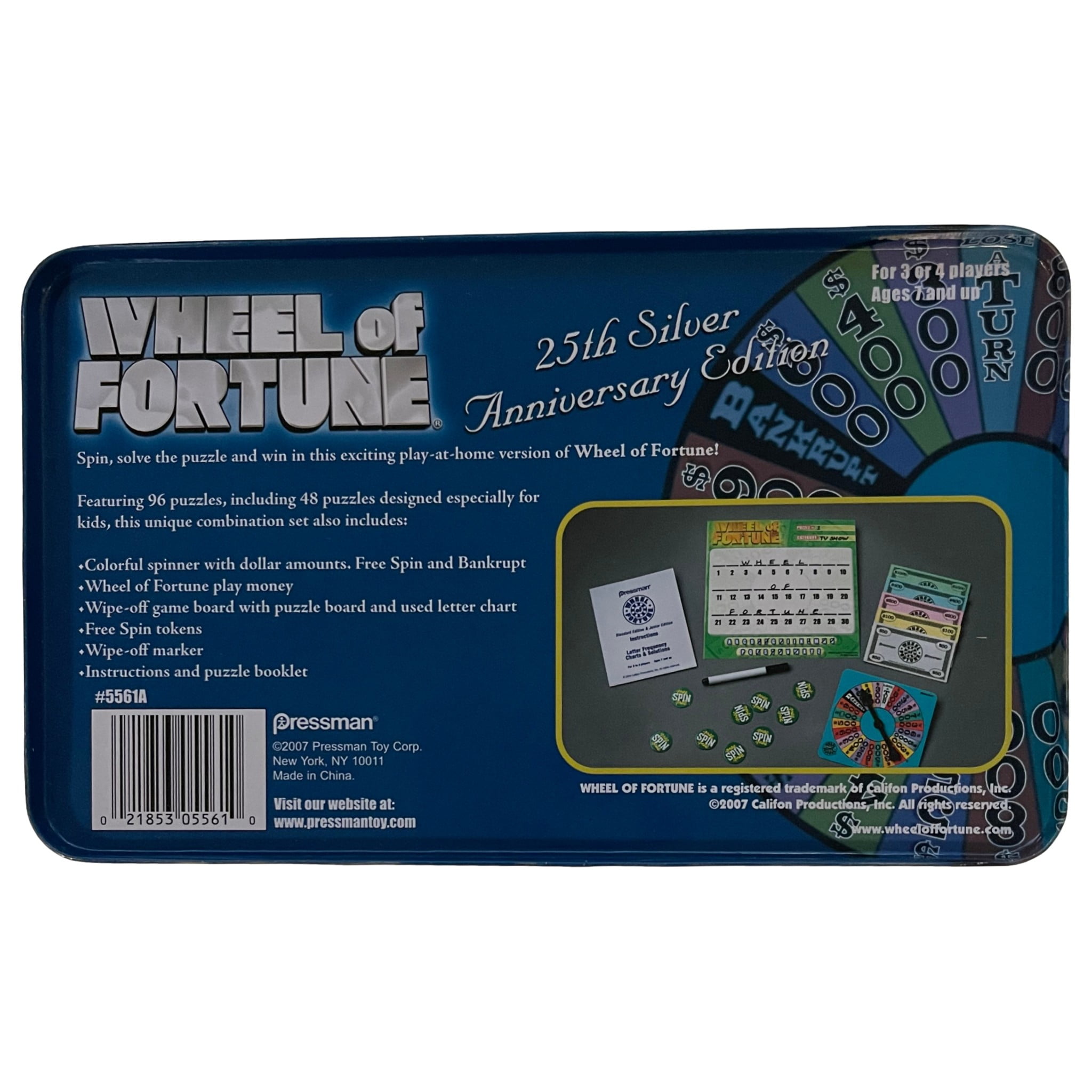 Wheel of Fortune　英語版 Wheel Of Fortune 25th Anniversary Game in Metal Box - Walmart.com