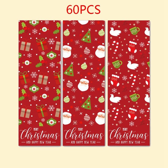 Pegatinas de Feliz Navidad, 6 estilos, animales, muñeco de nieve, árboles, pegatinas decorativas, etiqueta de caja de regalo, etiquetas de Navidad, 30-60 piezas
