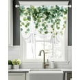 thumbnail image 5 of Country Green Leaves Tie Up Curtains for Window, Thermal Insulated Balloon Shade Adjustable Rod Pocket Curtains Valance Panels for Kitchen Bathroom Cafe 42 x 54 Country Pastoral Vines Plants, 5 of 6