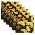 thumbnail image 5 of Iauyy Satin Napkins Set of 6- Beautiful Butterfly- Yellow DIY Printing Decoration Cloth Napkin- Easy Care for Home/Party, 5 of 8