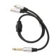 thumbnail image 2 of Cable divisor de RCA de 2 vías a 6,35 mm, chapado en oro, conector hembra doble a conector macho mono de 1/4", longitud de 19,7 in, 2 of 8