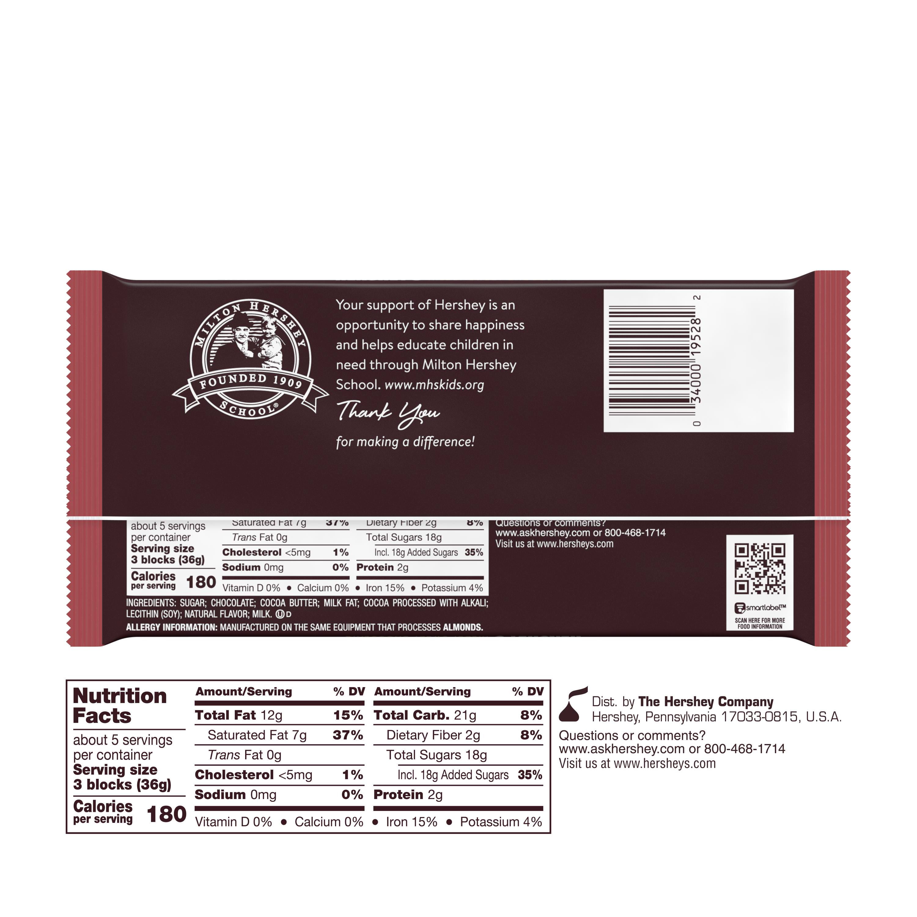 Hersheys Dark Chocolate Nutrition Label Bios Pics