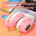 thumbnail image 2 of B39 Cat Ear Bluetooth Headset - Cute LED Light, Wireless Headphones for Kids, Bluetooth 5.0 + MP3, Noise Cancelling, Foldable - Blue, 2 of 6