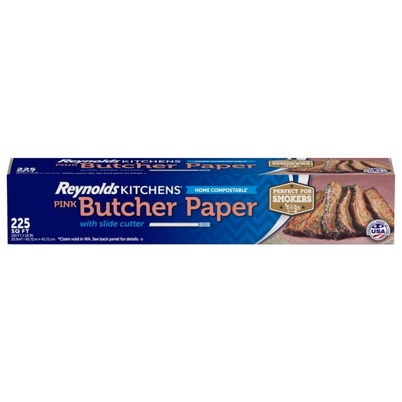 Butcher Paper Reynolds Kitchens, rosa, 225 pies con cortador deslizante
